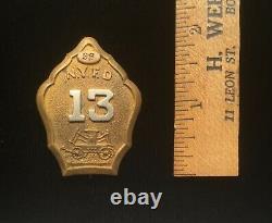 1860-1865 Civil War Era NYFD New York City Fire Dept Engine Company 13 Badge NYC