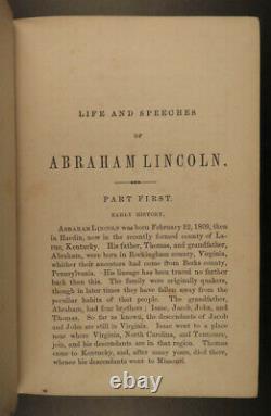 1860 1ed Life of Abraham LINCOLN & Hamlin SLAVERY Douglas Debates pre Civil War