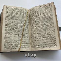 1860 BIBLE BY AMERICAN BIBLE SOCIETY Civil War Era Embossed Leather, Small