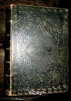1860 HOLY BIBLE Pronouncing Edition CIVIL WAR Leather ANTIQUE Maps AMERICAN Book