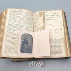 1860 Holy Bible Gildersleeve Family American Bible Society Pre-Civil War ANTIQUE
