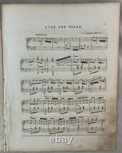 1860 Pre Civil War Baseball Sheet Music Live Oaks Rochester New York Lone Stars