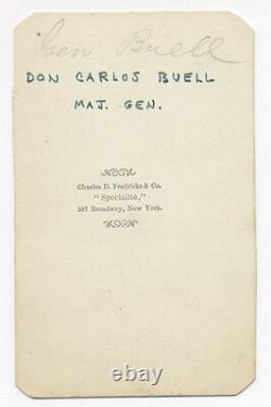 1860's CIVIL WAR MAJOR GENERAL DON CARLOS BUELL, C. FREDRICKS N. Y. CDV PHOTO