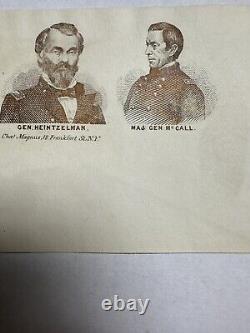 1860's GENERAL McCALL HEINTZELMAN DURYEA PATRIOTIC COVER CIVIL WAR Magnus NY