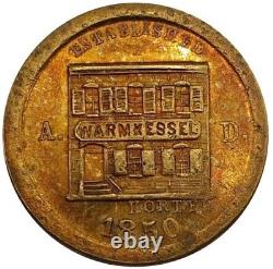 (1860's) New York NY-630-BZ-5b (R-6) Beer Hall P Warmkessel Civil War Token