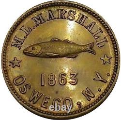 (1860's) Oswego NY-695-A-2b (R-9) M L Marshall New York Civil War Token