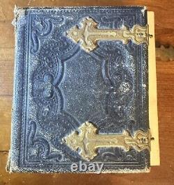 1860s 1870s Photo Album with Some CDV Tintype & Civil War Tax Stamps