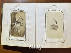 1860s 1870s Photo Album with Some CDV Tintype & Civil War Tax Stamps