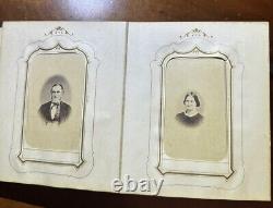 1860s 1870s Photo Album with Some CDV Tintype & Civil War Tax Stamps