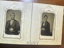 1860s 1870s Photo Album with Some CDV Tintype & Civil War Tax Stamps