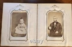 1860s 1870s Photo Album with Some CDV Tintype & Civil War Tax Stamps