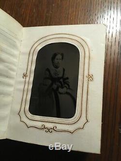 1860s Civil War era 48 CDV tintype album red leather Syracuse Hamilton New York