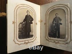 1860s Civil War era 48 CDV tintype album red leather Syracuse Hamilton New York