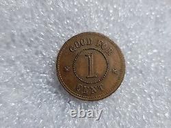 1860s T. Ivory Billiard Pool Saloon 1 Cent F-95D New York Civil War Token