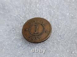 1860s T. Ivory Billiard Pool Saloon 1 Cent F-95D New York Civil War Token