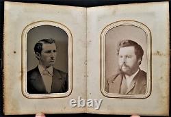 1860s antique PHOTOGRAPH ALBUM CIVIL WAR SOLDIER morris ny CRUTTENDEN BUNDY
