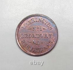 (1861-5) US Civil War Token Washington Restaurant, B'way, NY, F-NY630CD-1a