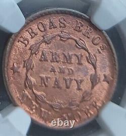 (1861-65) F-630L-2a NGC MS 66 RB BROAS BROS NEW YORK NY Civil War Store Card