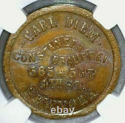 1861-65 New York, NY Civil War Token Carl Diem, Brewer NGC MS-66 BN