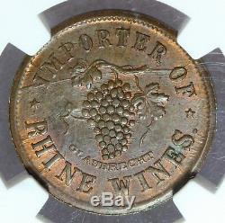 1861-65 New York NY H. J. Bang Civil War Store Token F-630D-1a NGC MS 64 BN