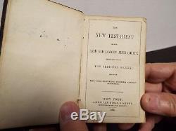 1861 Civil War Bible NT J. B. French 4th Maine Battery NY Bible Society