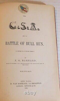 1862 1ST THE C. S. A. & THE BATTLE OF BULL RUN by BARNARD CIVIL WAR CONFEDERATE