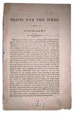 1862, 1st Ed, GAIL HAMILTON, TRACTS FOR THE TIMES, COURAGE! , AMERICAN CIVIL WAR