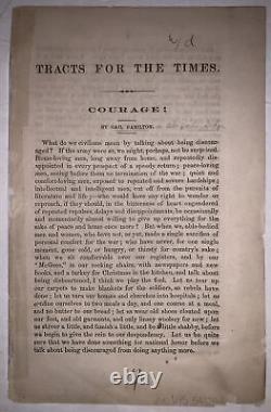 1862, 1st Ed, GAIL HAMILTON, TRACTS FOR THE TIMES, COURAGE! , AMERICAN CIVIL WAR