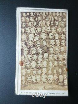 1862 Civil War 100 Union Generals CDV Fredricks New York real photograph collage