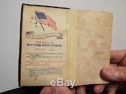 1862 Civil War Bible NT Patriotic Presentation Label NY Bible Society