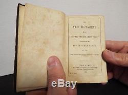 1862 Civil War Bible NT Patriotic Presentation Label NY Bible Society