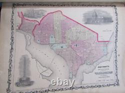 1862 Colton JOHNSON'S NEW ILLUSTRATED FAMILY ATLAS Old MAPS Rare CIVIL WAR ERA