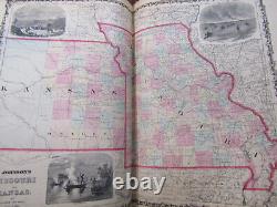 1862 Colton JOHNSON'S NEW ILLUSTRATED FAMILY ATLAS Old MAPS Rare CIVIL WAR ERA