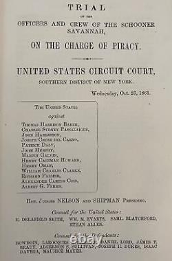 1862 Confederate Ship SAVANNAH New York Piracy Trial for Privateer Raider Ship