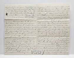 1862 Diphtheria Taking Fort Donelson News Civil War Soldier Letter 24th NY #11