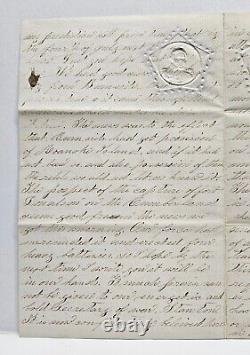 1862 Diphtheria Taking Fort Donelson News Civil War Soldier Letter 24th NY #11