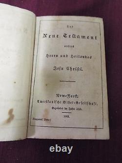 1862 German New Testament Printed in New York Civil War Inscription