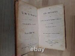 1862 NEW TESTAMENT civil war era GERMAN AND ENGLISH old AMERICAN BIBLE SOCIETY