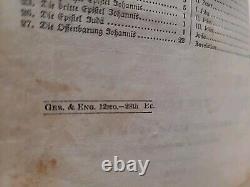 1862 NEW TESTAMENT civil war era GERMAN AND ENGLISH old AMERICAN BIBLE SOCIETY