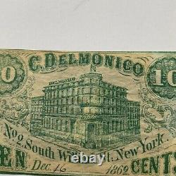 1862 New York 10c Obsolete Currency C. Delmonico Store Civil War Era