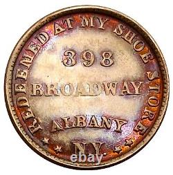 (1863) Albany NY-010-F-1b (R-7) Straights Civil War Token Shoe Store