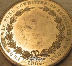1863 Brooklyn N. Y. Civil War Fund Committee Eagle Snake Honor To The Brave Medal