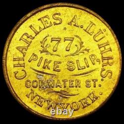 (1863) C A LUHRS NY630AR/1b (R-6) LIQUOR NEW YORK CIVIL WAR TOKEN