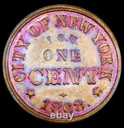 (1863) CITY OF NEW YORK CT345AA/1a (R-1) STEAMBOAT CIVIL WAR TOKEN