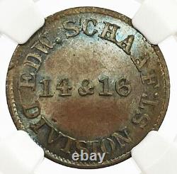 1863 CIVIL WAR NEW YORK EDWARD SCHAAF STORE CARD TOKEN F#630BK-2a NGC MS 65 BN