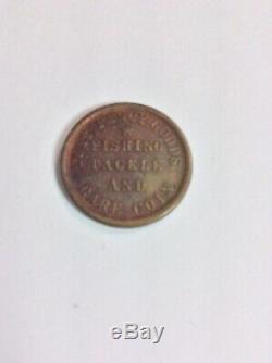1863 CIVIL War Store Card Fuld Ny 695a-2a Fish & Rare Coin M L Marshall Oswego