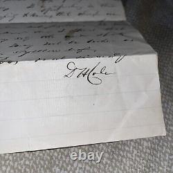 1863 Civil War Era Dan Hyde Cole Letter New York Senator to Political Opponent