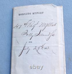 1863 Civil War Military Consolidated Morning Report New York 47th Regiment NY