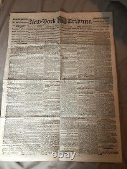 1863 Civil War Newspaper New York Tribune Attack On Galveston Vicksburg Texana