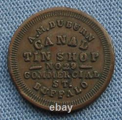 1863 Civil War Token A. M. Duburn Canal Tin Shop Buffalo NY store card